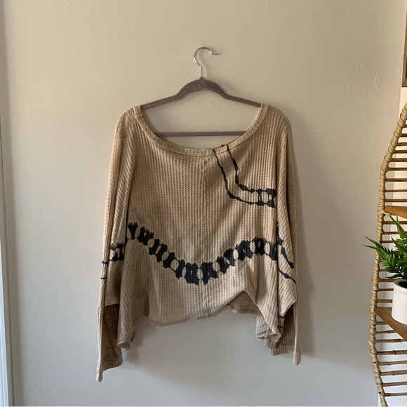 FANTASTIC FAWN | tie dye waffle knit top - Picture 4 of 5